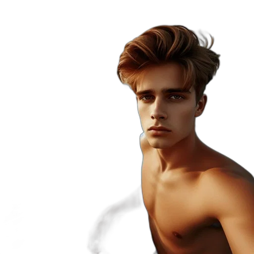 hair, face, photorealistic, 3d render transparent PNG cut-out