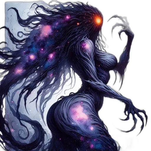 creature, hair, dragon, dress transparent PNG cut-out