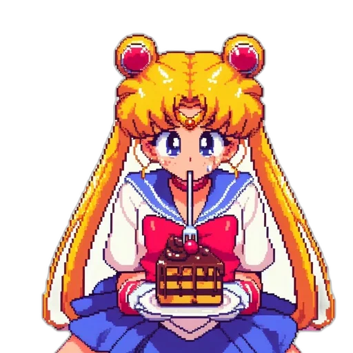 food, robot, pixel art, anime transparent PNG cut-out