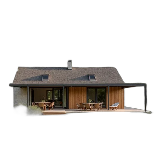 building, umbrella, furniture, 3d render transparent PNG cut-out