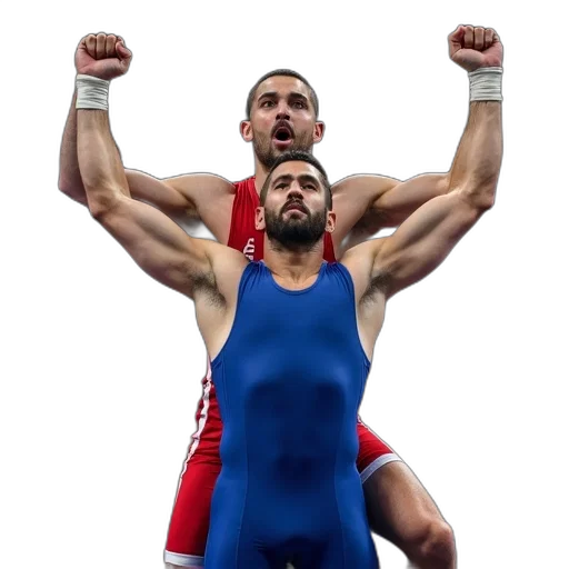 man, blue, wrestling, suit transparent PNG cut-out