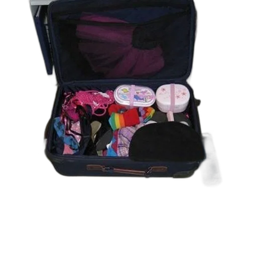 suitcase, packed, clothes, other transparent PNG cut-out