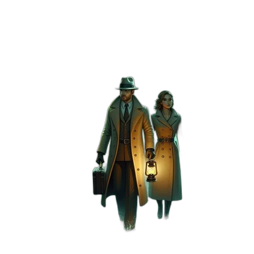 hat, jacket, staff, umbrella transparent PNG cut-out