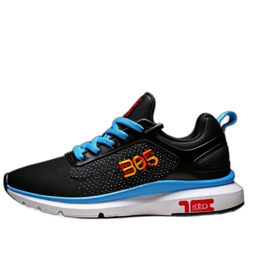 shoes, 3d render, black, sneaker transparent PNG cut-out