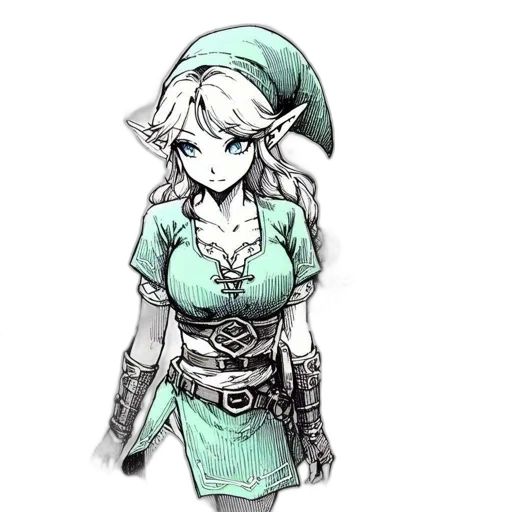 dress, staff, hat, sword transparent PNG cut-out
