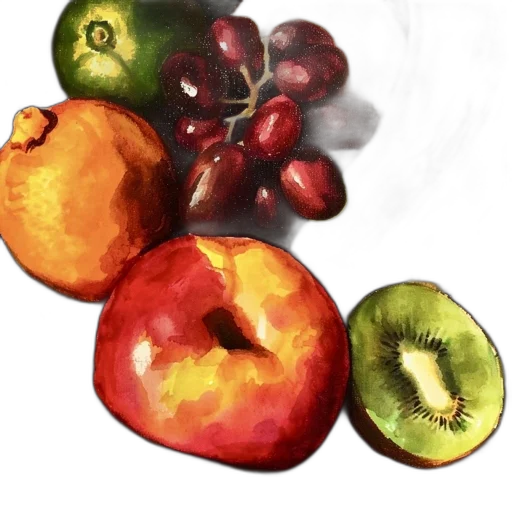 food, crown, watercolor, photorealistic transparent PNG cut-out