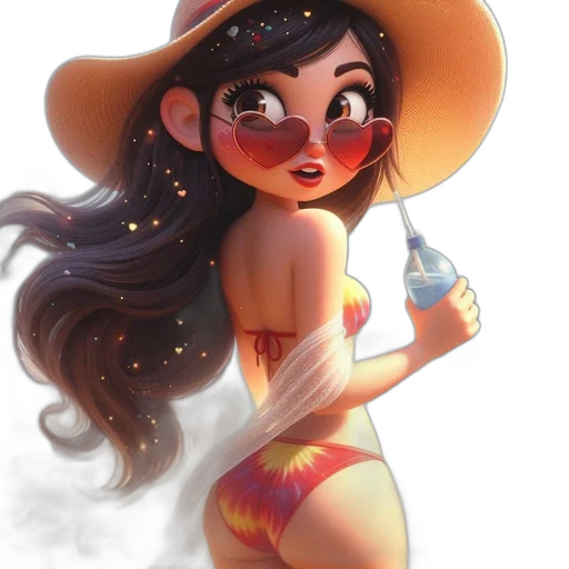 dress, hat, cartoon, watercolor transparent PNG cut-out