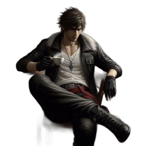 jacket, weapon, concept art, photorealistic transparent PNG cut-out