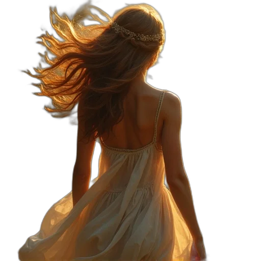 dress, hair, crown, oil painting transparent PNG cut-out
