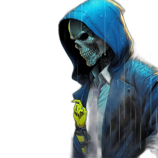 jacket, mask, concept art, comic book art transparent PNG cut-out