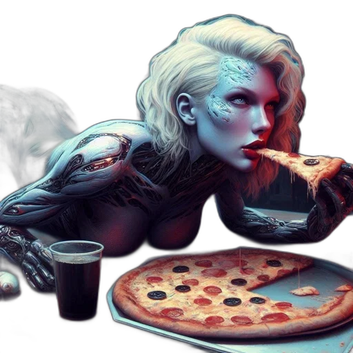 food, concept art, comic book art, cyberpunk transparent PNG cut-out