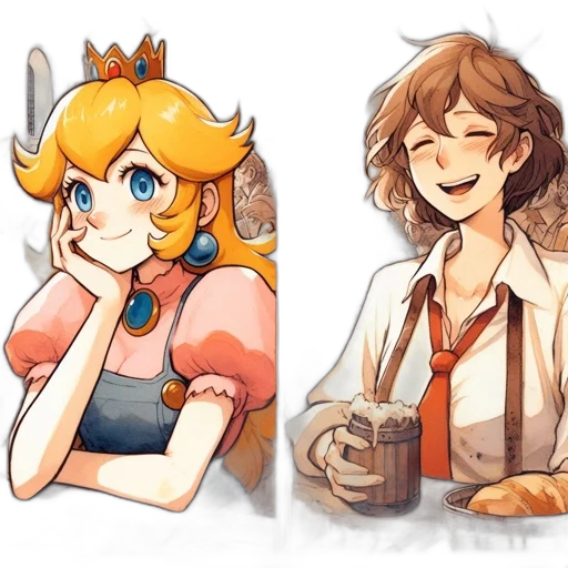 watercolor, pixel art, concept art, anime transparent PNG cut-out