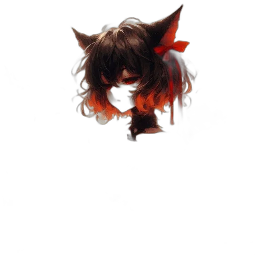 hair, mask, staff, creature transparent PNG cut-out