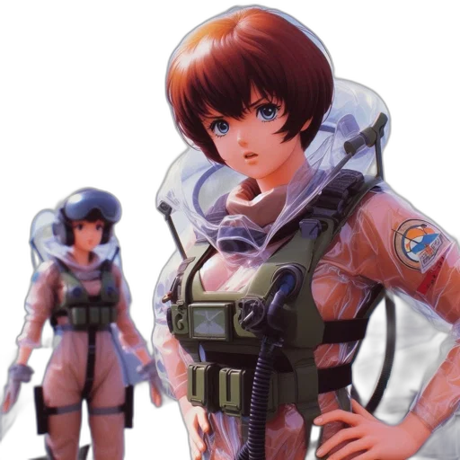 jacket, weapon, concept art, 3d render transparent PNG cut-out