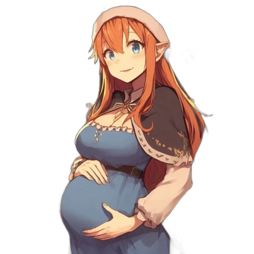 dress, dragon, hat, staff transparent PNG cut-out