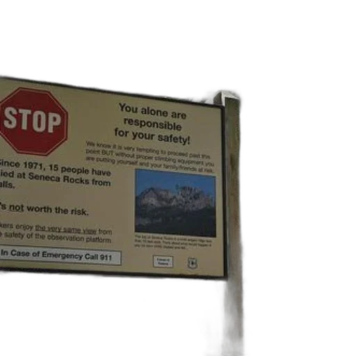 staff, sign, warns, hikers transparent PNG cut-out
