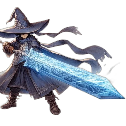 sword, staff, weapon, hat transparent PNG cut-out