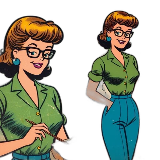 dress, comic book art, cartoon, concept art transparent PNG cut-out