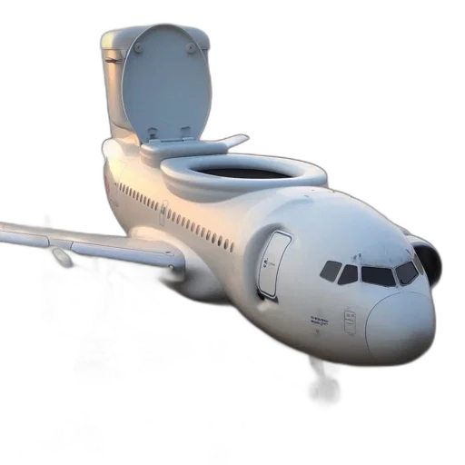 3d render, concept art, unusual, airplane transparent PNG cut-out