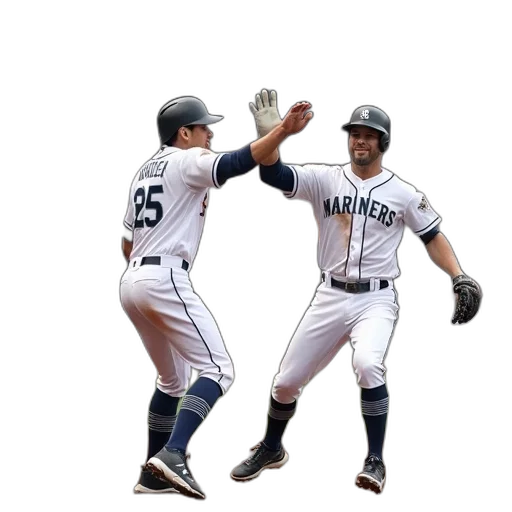 two, mariners, players, high transparent PNG cut-out