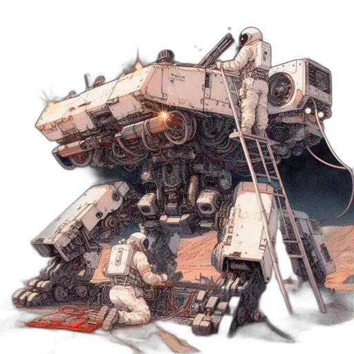 robot, weapon, car, concept art transparent PNG cut-out