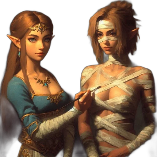 mask, jewelry, staff, fantasy art transparent PNG cut-out
