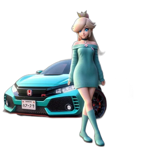 car, dress, crown, robot transparent PNG cut-out
