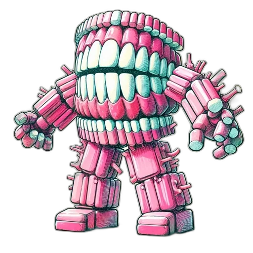 robot, creature, weapon, staff transparent PNG cut-out