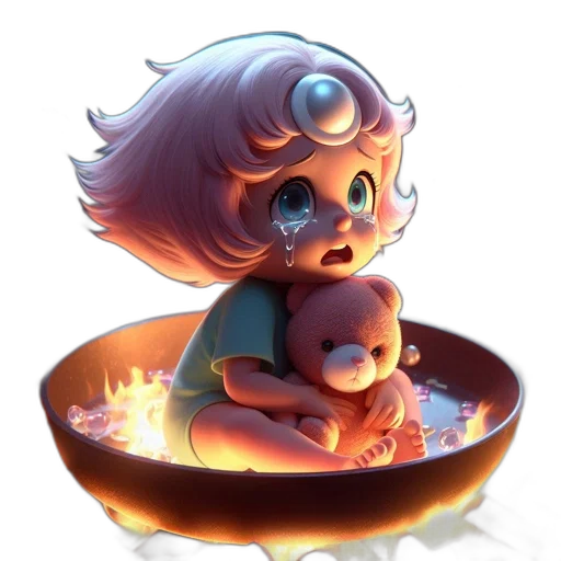creature, crown, concept art, 3d render transparent PNG cut-out
