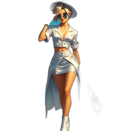 dress, staff, hat, weapon transparent PNG cut-out