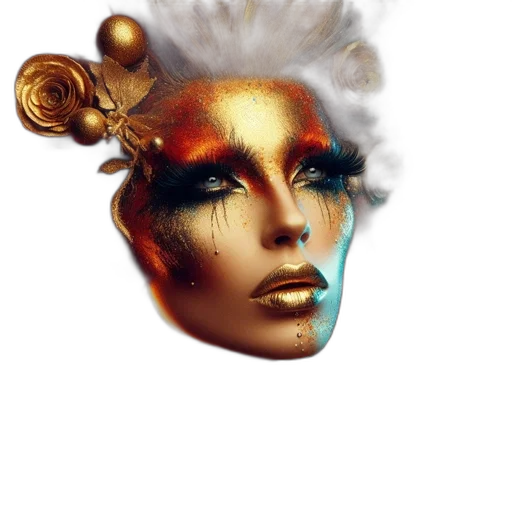 mask, crown, face, hair transparent PNG cut-out