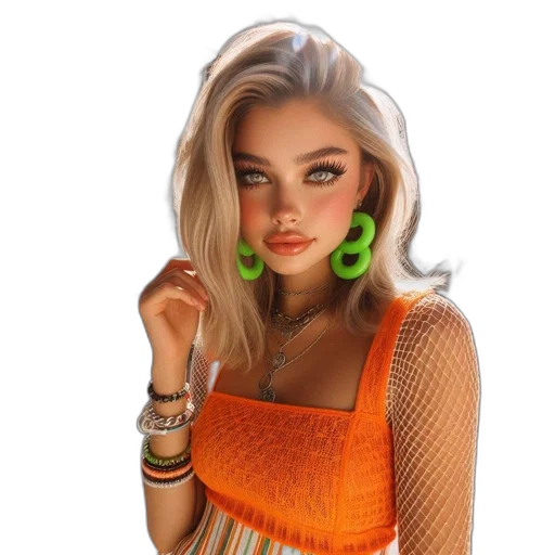 jewelry, dress, face, hair transparent PNG cut-out