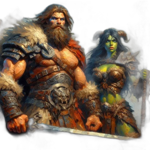 fantasy art, concept art, comic book art, photorealistic transparent PNG cut-out