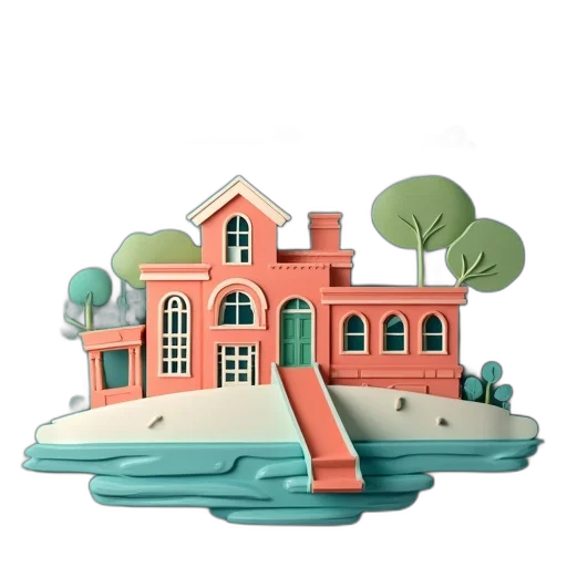 building, furniture, 3d render, concept art transparent PNG cut-out