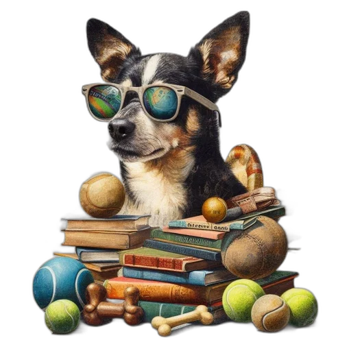 photorealistic, 3d render, anthropomorphized, dog transparent PNG cut-out