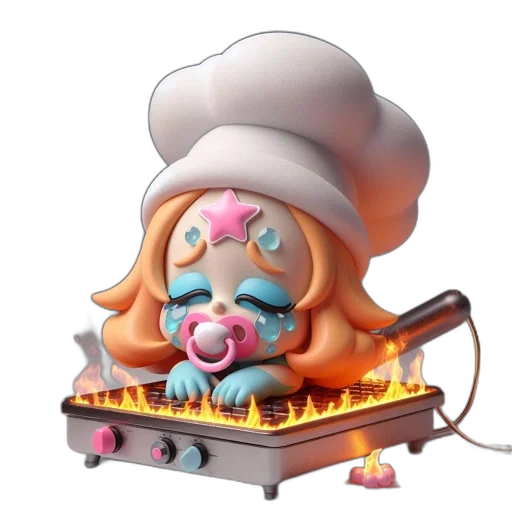 food, concept art, 3d render, fire transparent PNG cut-out