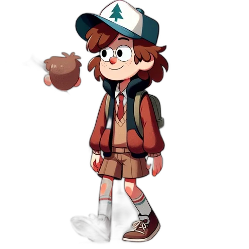jacket, hat, staff, creature transparent PNG cut-out