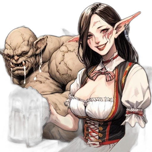 staff, face, creature, fantasy art transparent PNG cut-out