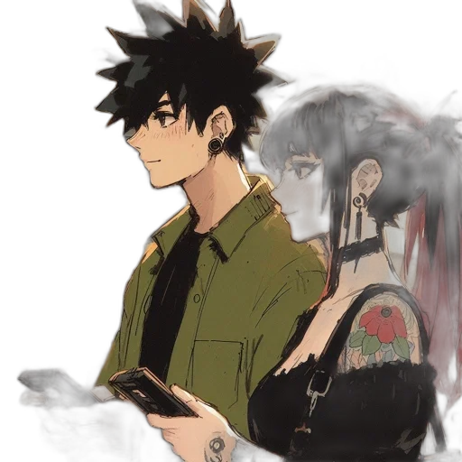 jacket, dragon, weapon, staff transparent PNG cut-out