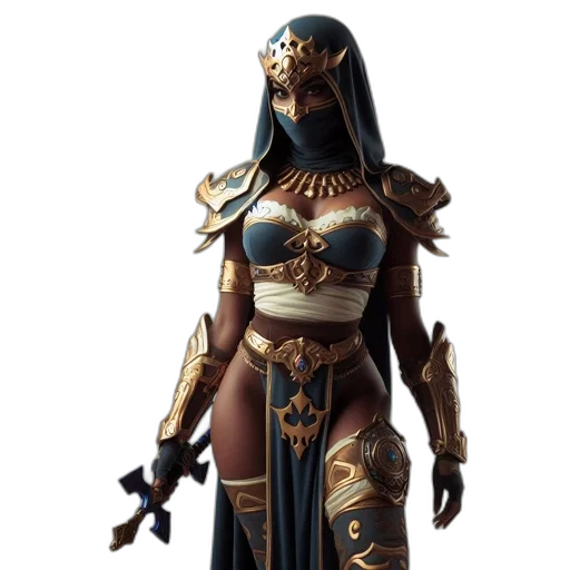 mask, concept art, fantasy art, 3d render transparent PNG cut-out