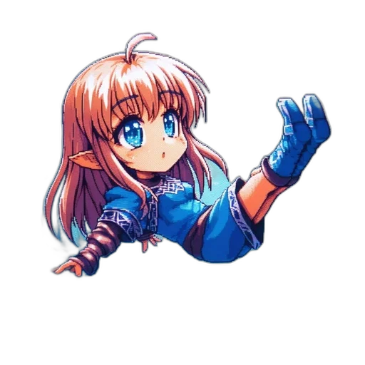 robot, staff, weapon, hair transparent PNG cut-out