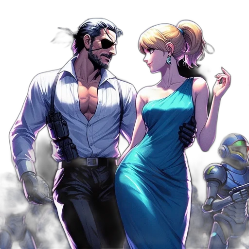 comic book art, concept art, cartoon, cyberpunk transparent PNG cut-out