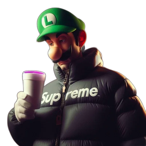 jacket, hat, bottle, face transparent PNG cut-out