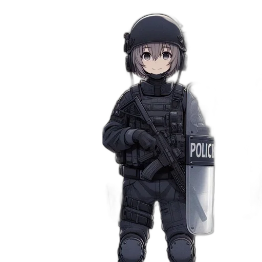 weapon, jacket, robot, staff transparent PNG cut-out