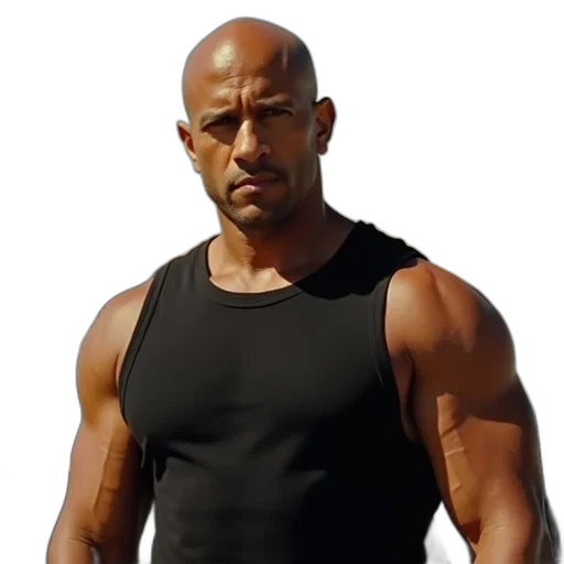 photorealistic, vin, diesel, movie transparent PNG cut-out