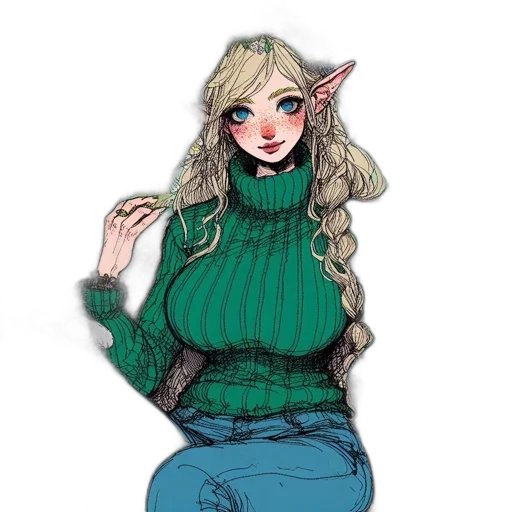 dress, dragon, staff, fantasy art transparent PNG cut-out