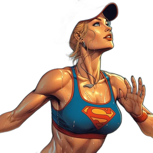 comic book art, concept art, woman, long transparent PNG cut-out