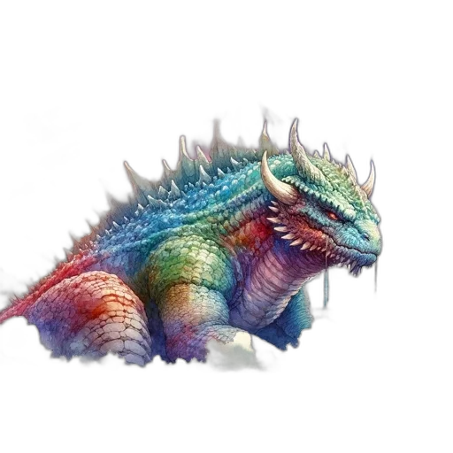 dragon, creature, animal, staff transparent PNG cut-out