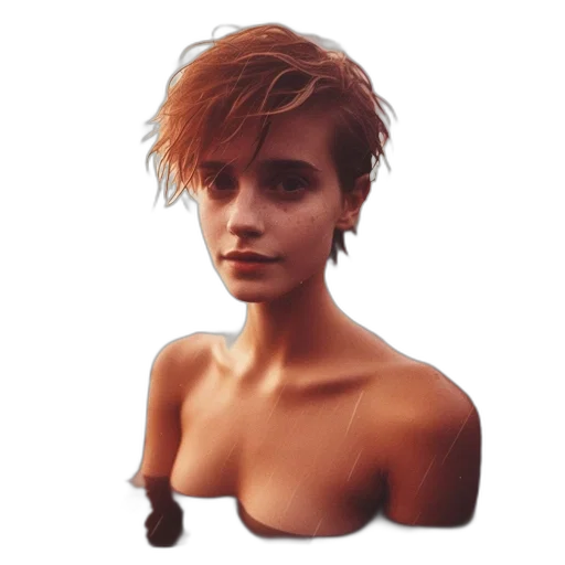hair, face, jewelry, dress transparent PNG cut-out