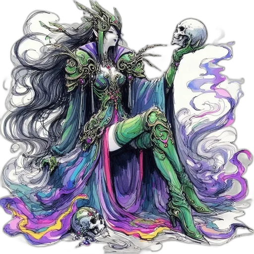 creature, mask, staff, dragon transparent PNG cut-out